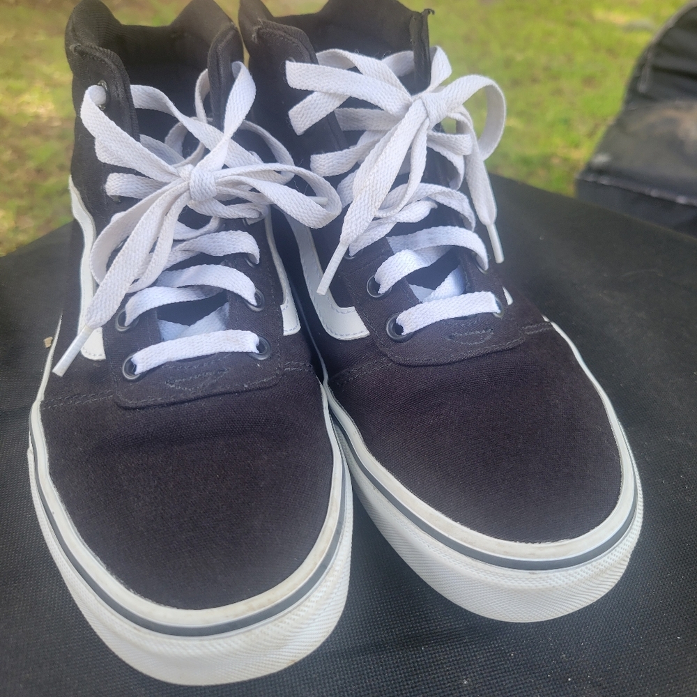 Vans Black and White High-Top Sneakers